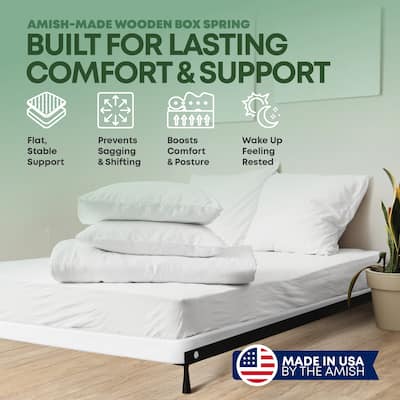 Unassembled Box Spring - 2.5" & 10" Wood Box Spring Only, Quiet Noise-Free Replacement Mattress Foundation, Easy Assembly, White