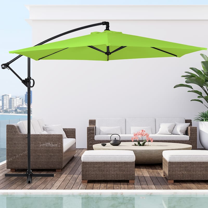 Futzca 9FT Outdoor Hanging Offset Patio Umbrella - Green