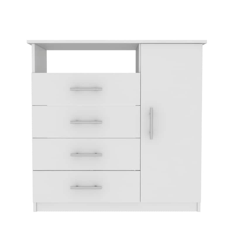 Dresser for Living Room ,Apartment, Bedroom, White - White