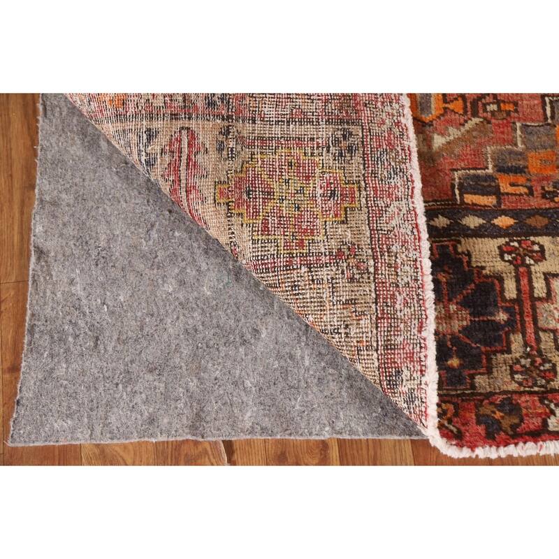 Vegetable Dye Hamedan Persian Antique Runner Rug Handmade Wool Carpet - 3'5"x 10'11"