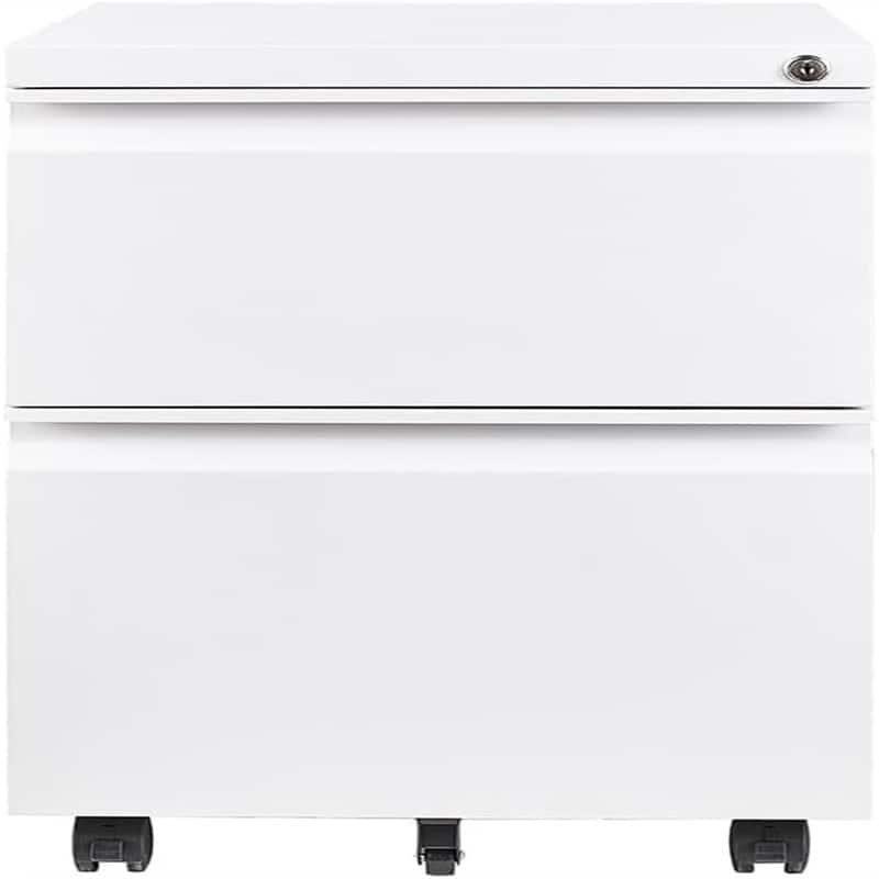 2-Drawer Mobile File Cabinet with Lock - 17"D x 24"W x 15"H
