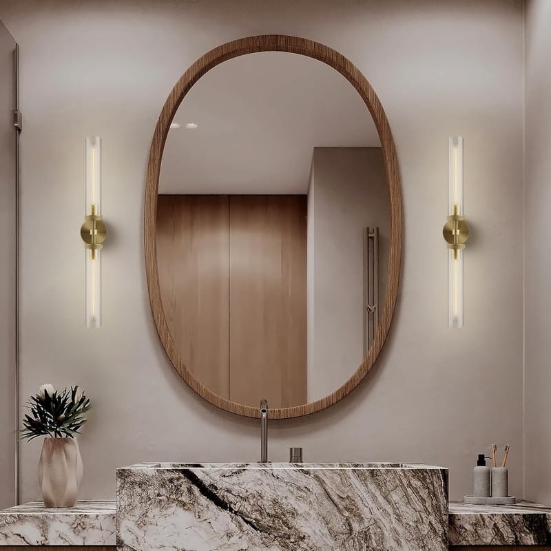 KAYLA Modern Glass Wall Sconces, Indoor Wall Lighting Wall Light Fixtures, Vanity Light with Glass Shade(2-Sets)