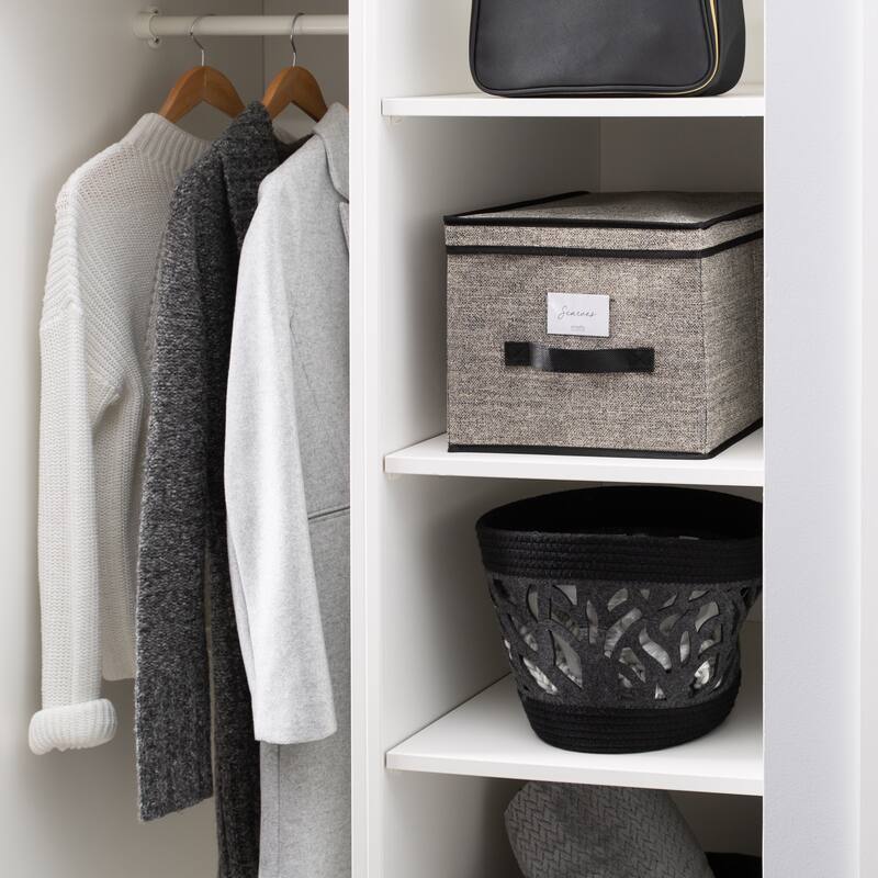 Simplify Black Plastic Large Storage Box - L12"x W16"x H10"