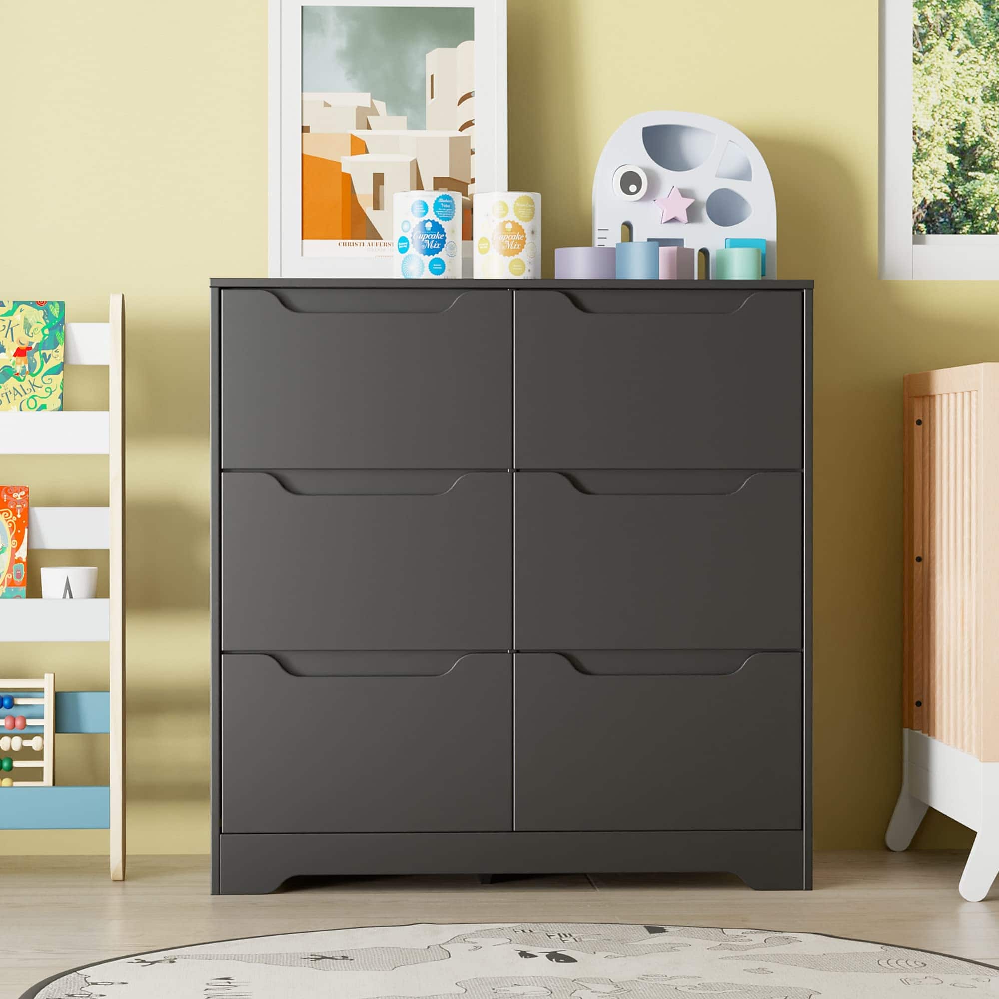 dresser with cut out handles Gary 59" | 6 Drawers W Cutout Engineered Wood. Aiho 7-Drawer Double Dresser -
