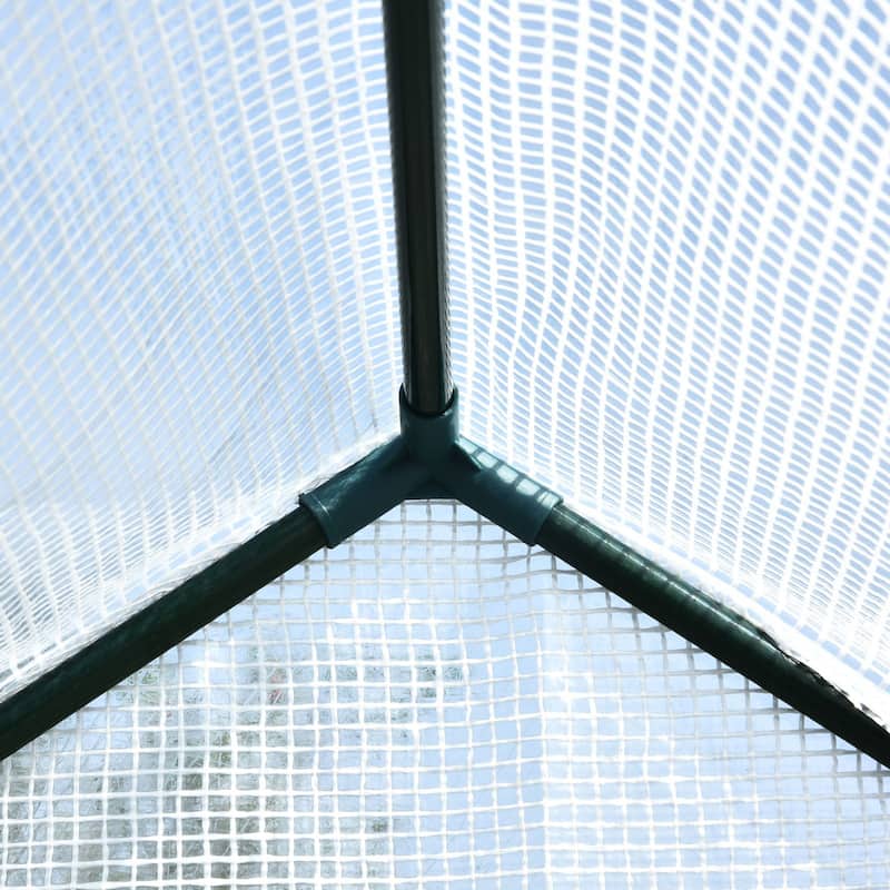 Outsunny 47" x 73"x 75" Walk-in Greenhouse Outdoor Portable Plant Flower Growth Warm House Garden Tunnel Shed White