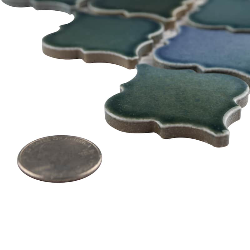 Merola Tile Hudson Tangier Lagoon 12-3/8" x 12-3/8" Porcelain Mosaic Floor and Wall Tile