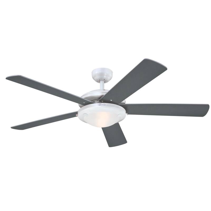 Westinghouse Lighting Comet 52-Inch 5-Blade Indoor Ceiling Fan with Dimmable LED Light Fixture and Frosted Glass