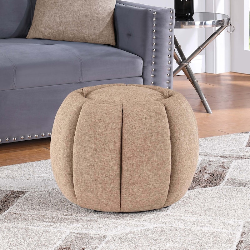Storage Ottoman with Reversible Tray Lid - Compact Upholstered Storage Box with Cushion Top and Reversible Serving Tray