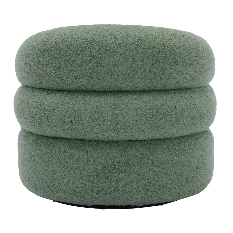 Boucle Swivel Accent Chair Round Barrel Armchair Set of 2