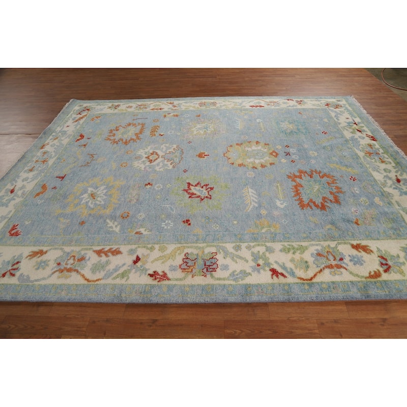 Oushak Oriental Area Rug Handmade Wool Carpet - 7'11"x 9'11"