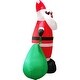 preview thumbnail 4 of 5, Fraser Hill Farm 10-Ft. Tall Prelit African American Santa Holding Toy Sack Inflatable