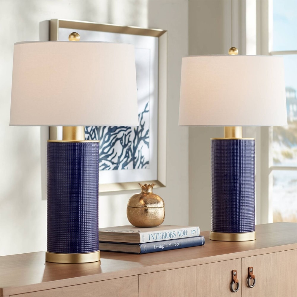 Navy blue new arrivals lamp set