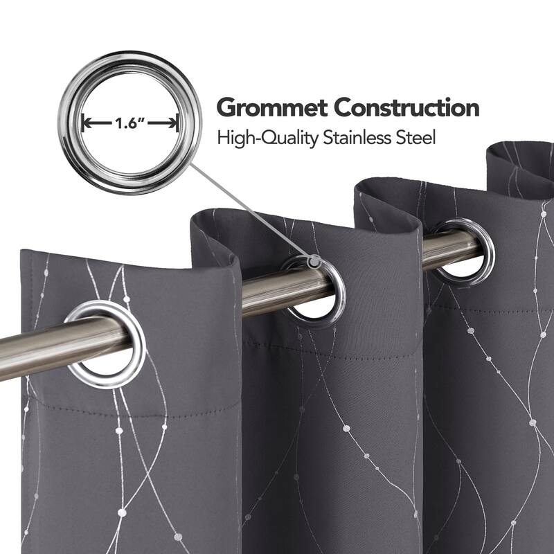 Deconovo Wave Line with Dots 42 Width Curtains Pair(2 Panel)