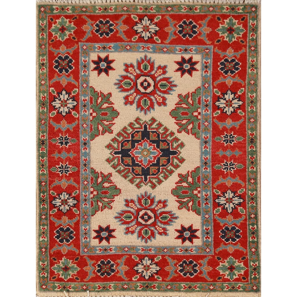Kazak Oriental Accent Foyer Rug Handmade Wool Carpet - 2'0"x 3'0"