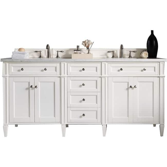 James Martin Vanities 650-V72-FEJP Brittany 72" Free Standing Double - Bright White