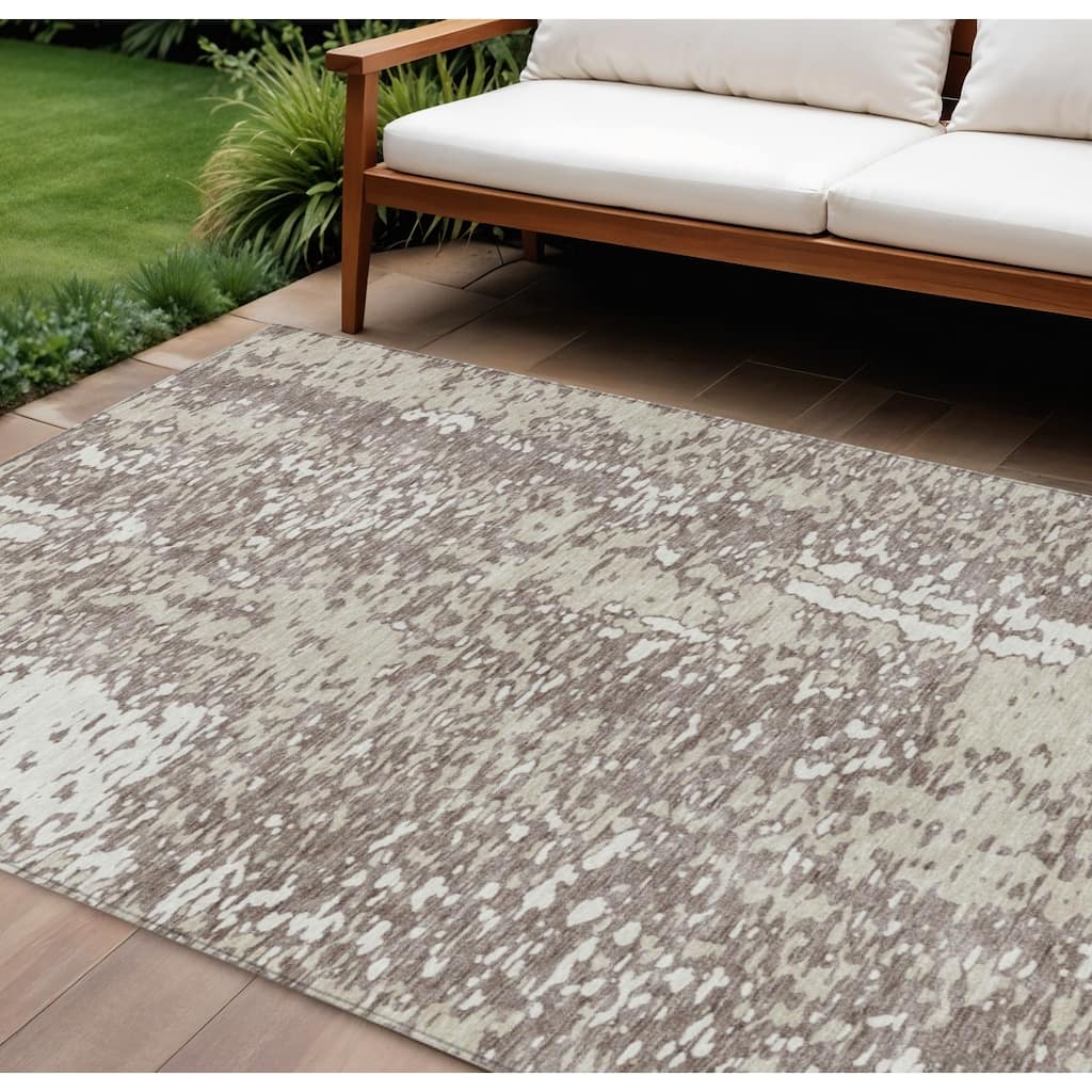 HomeRoots Abstract Transitional Rectangle Outdoor Rug