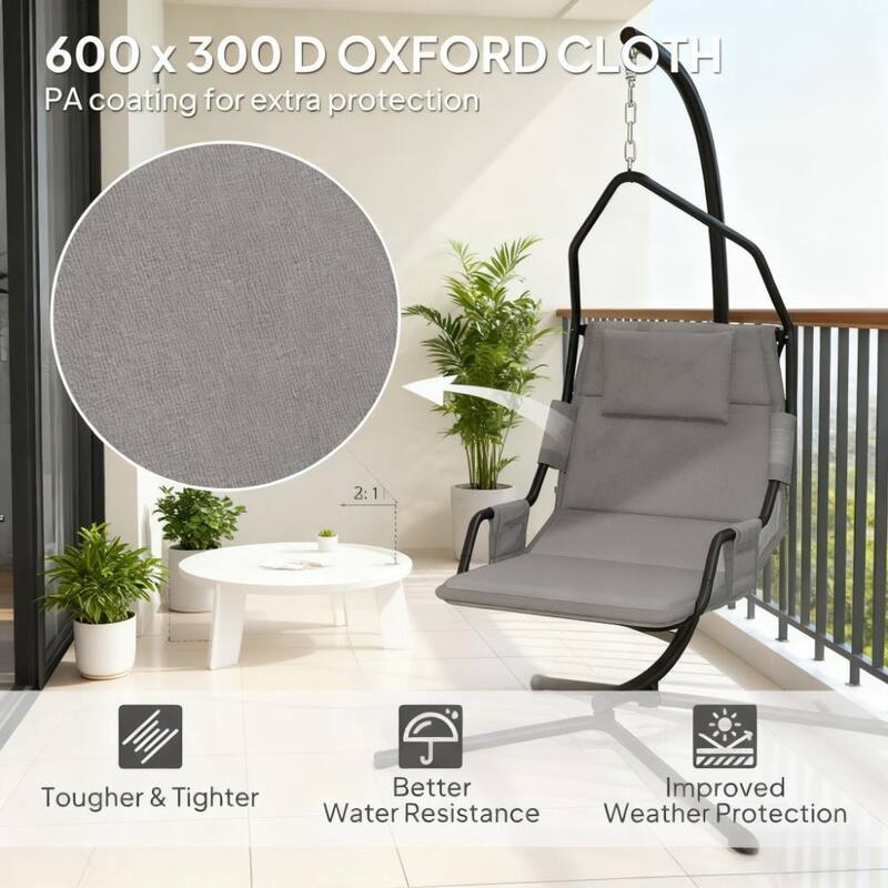 Steel Frame Hanging Swing Chair with Stand and Coating Cushion