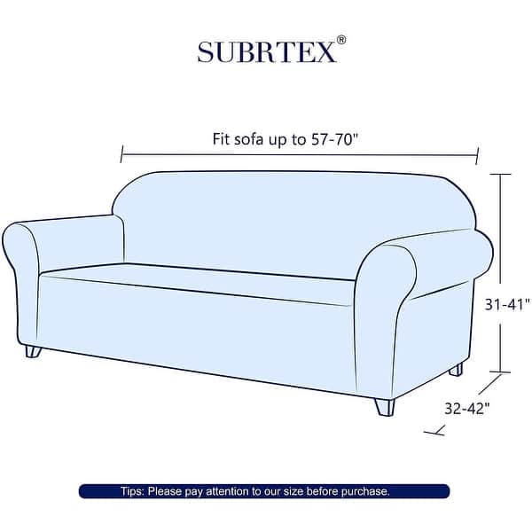 dimension image slide 0 of 2, Subrtex 1 Piece Sofa Slipcover Stretch Spandex Furniture Protector