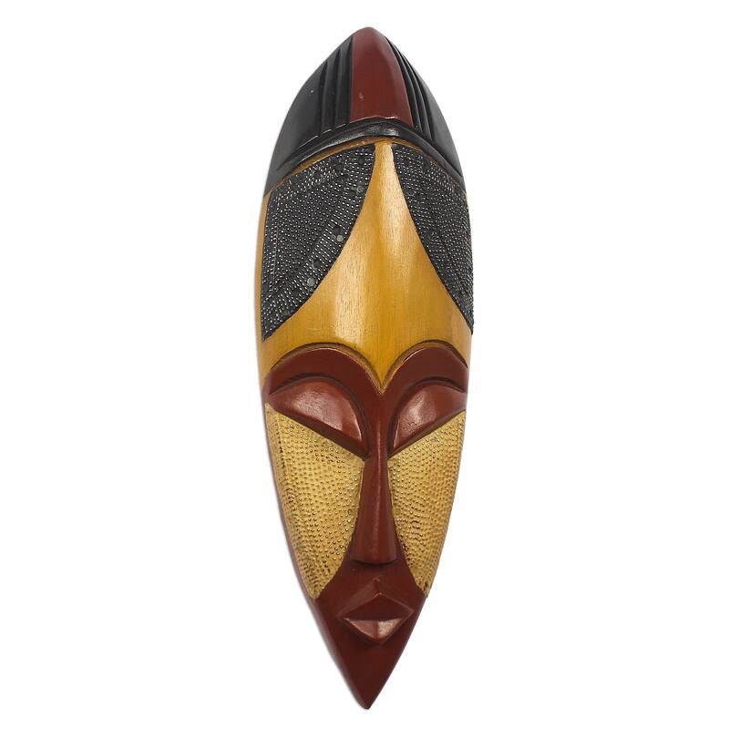 Novica Handmade God Is Good African Wood And Aluminum Mask