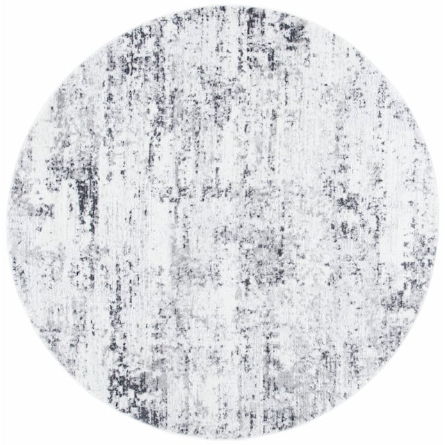 SAFAVIEH Amelia Modern Abstract Rug - 9' x 9' Round - Ivory/Grey