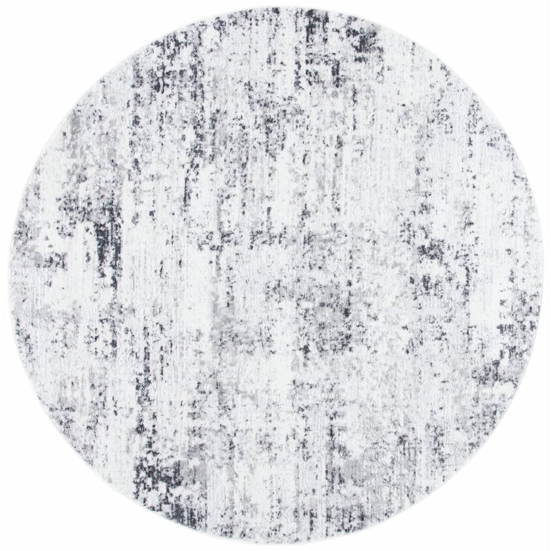 SAFAVIEH Amelia Modern Abstract Rug - 11' x 11' Round - Ivory/Grey