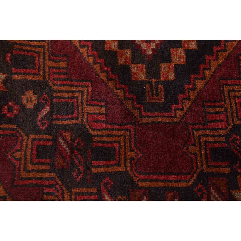 ECARPETGALLERY Hand-knotted Teimani Dark Burgundy Wool Rug - 4'0 x 6'9