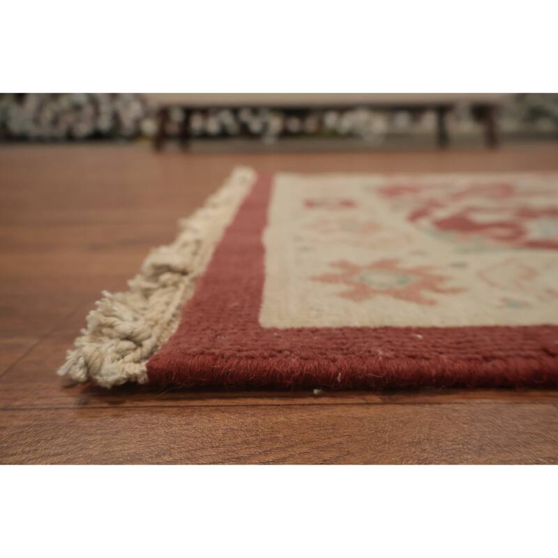 Hand Knotted Oriental 100% Wool Carpet Traditional All-Over Red Ziegler Area Rug - 3' 11'' X 1' 11''