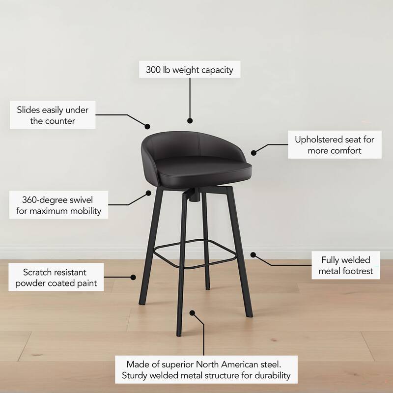Amisco Cruz Swivel Counter and Bar Stool