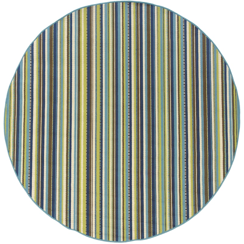 Vista Home Catalina Vertical Multi-Stripe Indoor/Outdoor Rug--