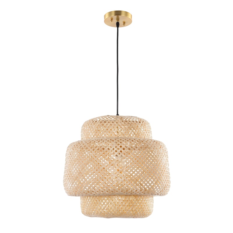 SAFAVIEH Lighting Raven 16.5-inch Pendant - 17" W x 17" D x 19-199" H - Natural - 17Wx17Dx199H