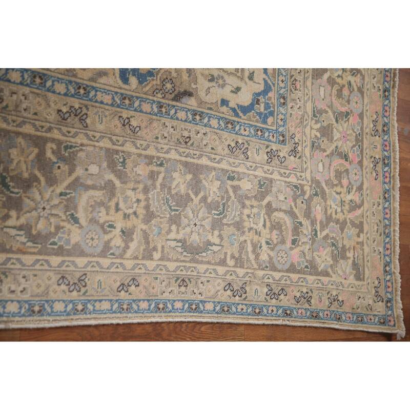 Hand Knotted Oriental 100% Wool Carpet Traditional Floral Oranges & Rust Mashad Area Rug - 12' 3'' X 9' 5''