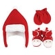 preview thumbnail 1 of 0, Hudson Baby Unisex Baby Trapper Hat, Mitten and Bootie Set, Santa 0-6 Months - Santa