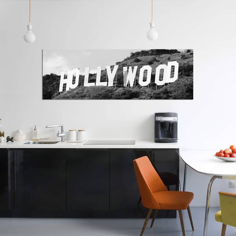 iCanvas ''Hollywood Sign in Black & White''