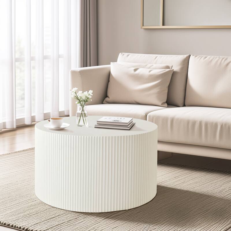Vertical Stripe Design Nesting Coffee Table Set for Living Room, Bedroom