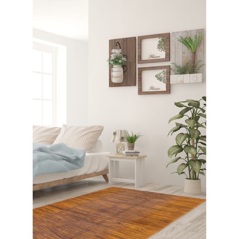 ECARPETGALLERY Hand-knotted Opulence Brown Silk, Wool Rug - 5'1 x 8'0