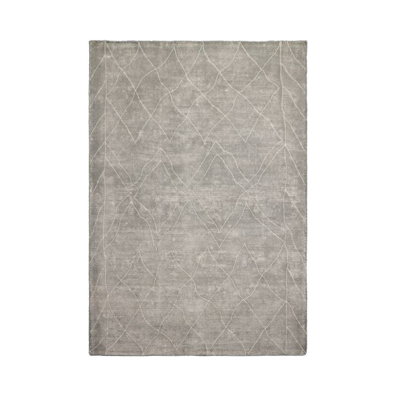 Gray Hand Woven Rustic/Primitive Moroccan 100% Wool Oriental Area Rug - 5' 3'' x 7' 7''