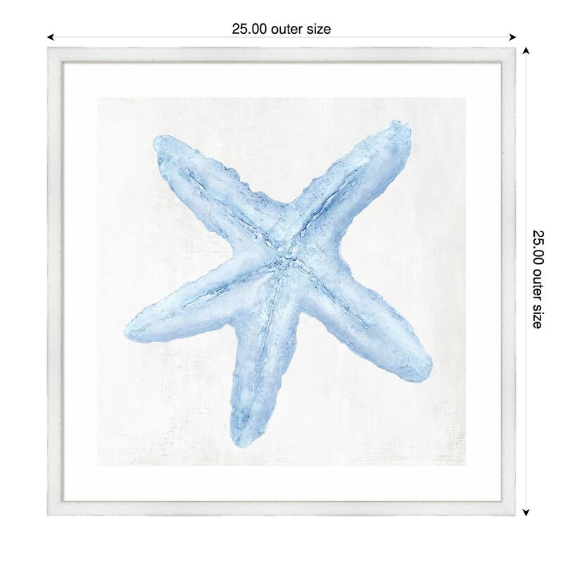 Light Blue Seashell No. 1 by Hannah Dawson Wood Framed Wall Art Print