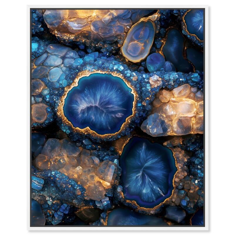 Oceanic Gold Sparkle Canvas by Art Remedy - White - 30" x 36"