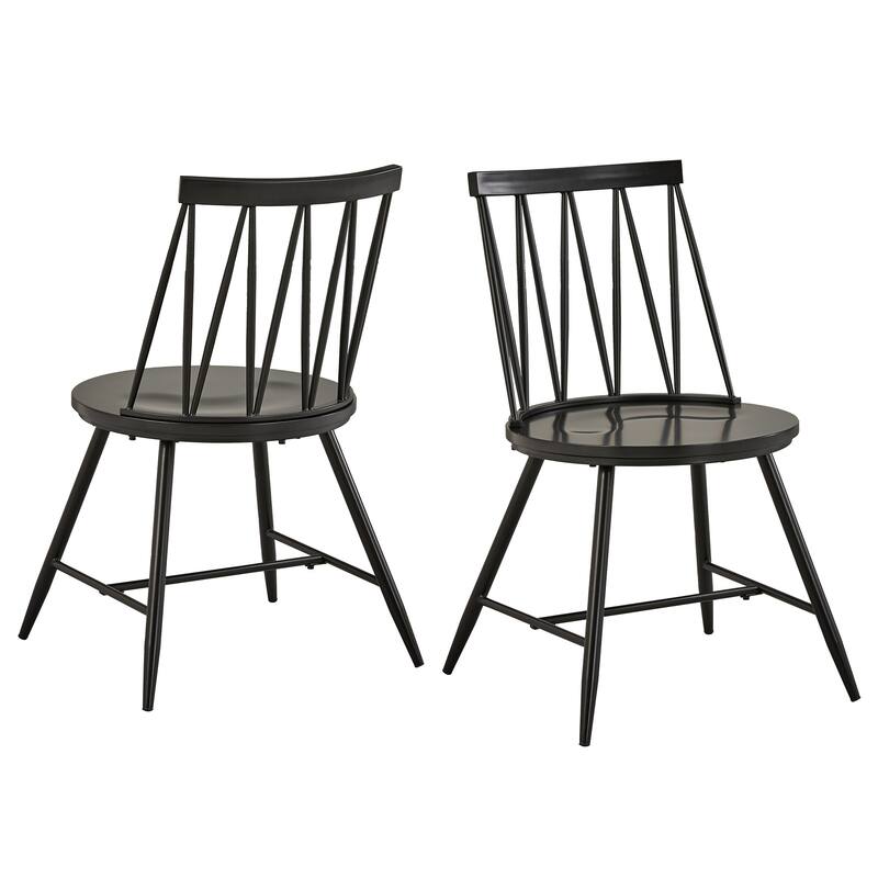 Truman Zigzag Low Back Windsor Classic Dining Chairs (Set of 2) by iNSPIRE Q Modern - Black