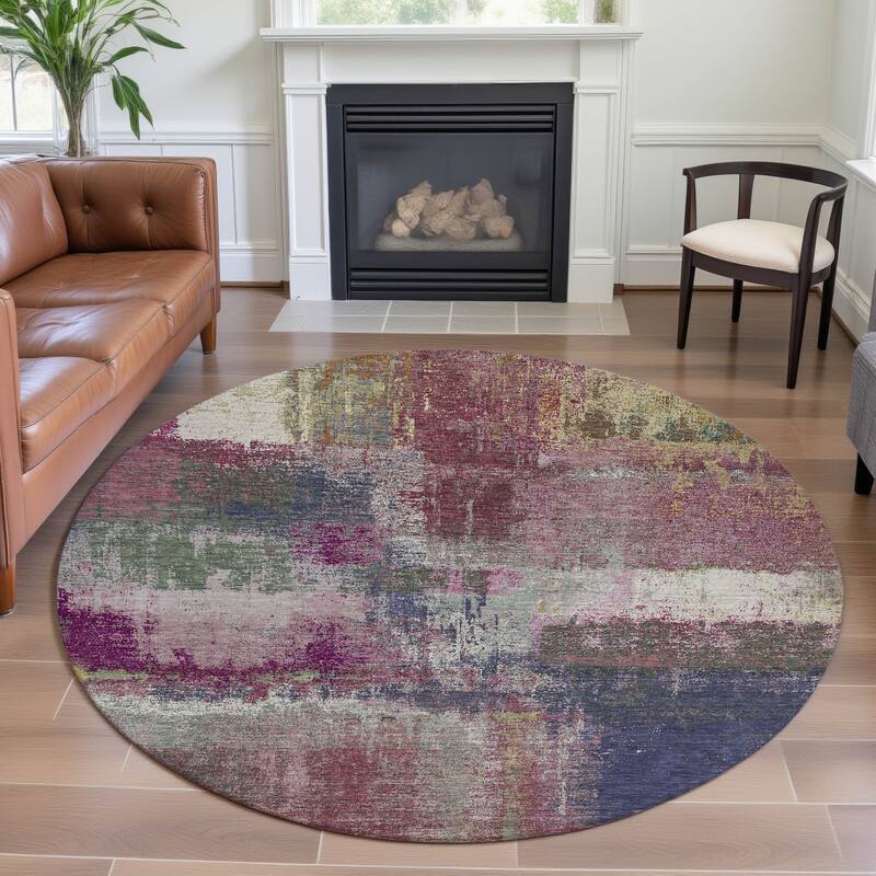 Premium Washable Super Soft Contemporary Mayfield Rug - Blush - 8' x 8'