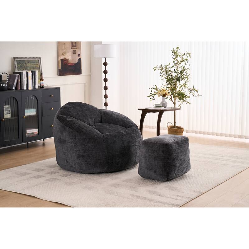 Chenille Oversized Lounger Bean Bag Chair