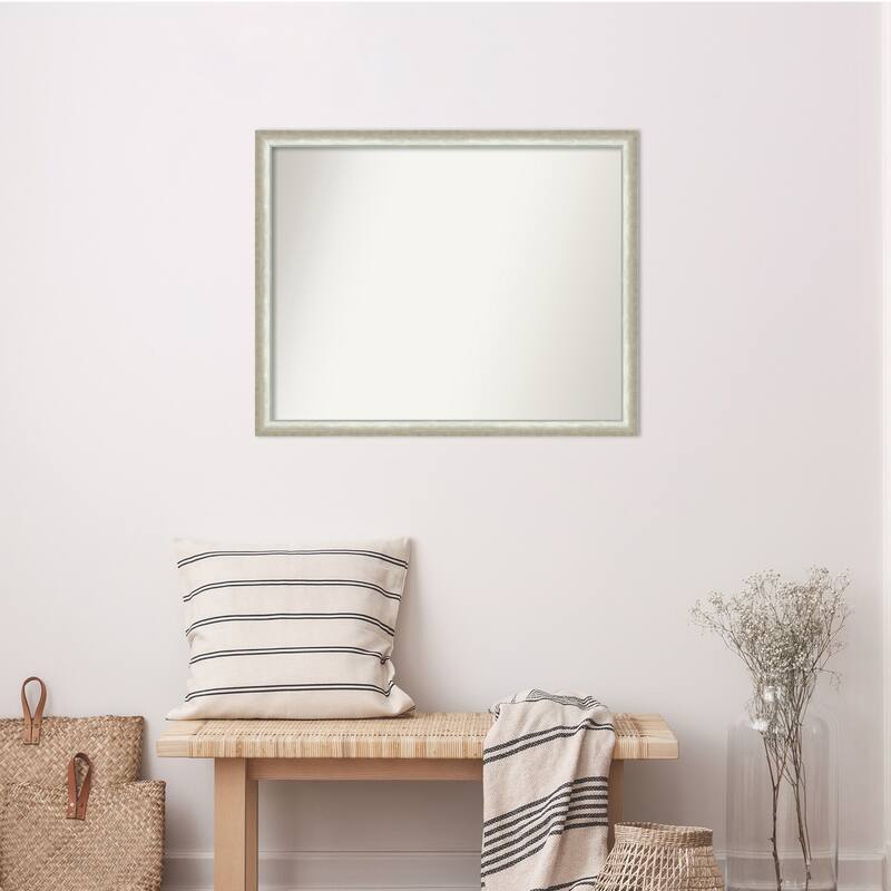 Two Tone Non-Beveled Wood Framed Wall Mirror