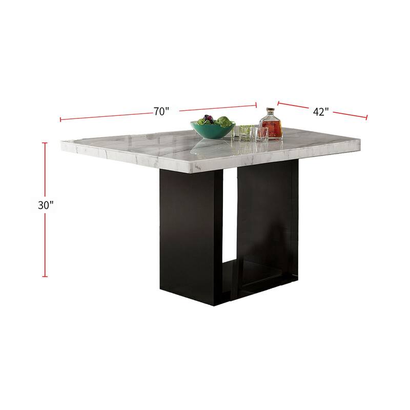 Genuine Marble Counter Height Dining Table in White