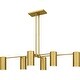 preview thumbnail 3 of 8, Foreland 6-Light Brushed Gold Linear Chandelier