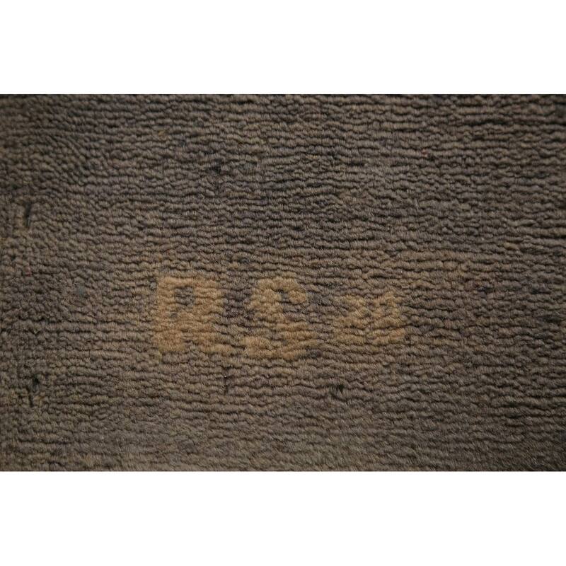 Brown & Gray Modern Gabbeh Runner Rug Handmade Wool Carpet - 2'10" x 9'6"