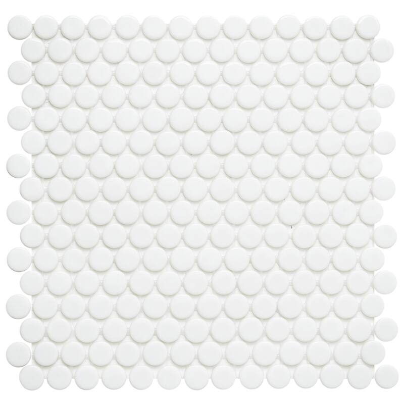 Eterna Penny 12x12 Glass Round Mosaic Tile - Floor, Wall, Backsplash