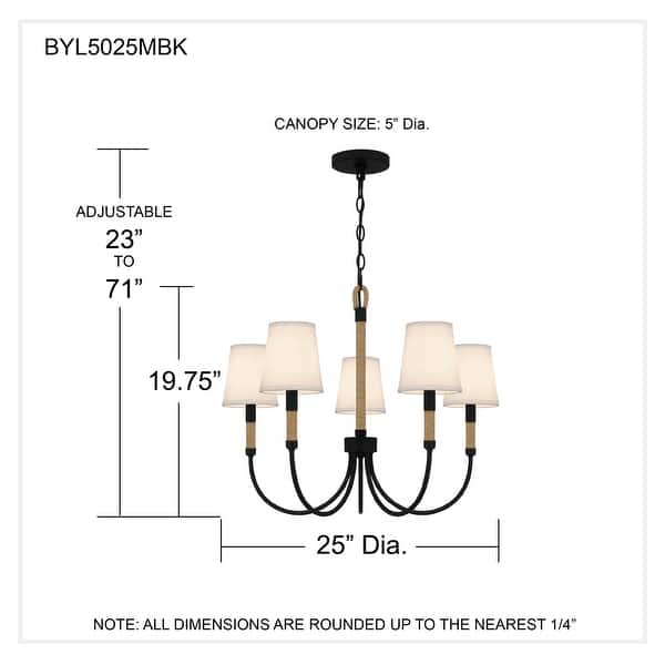 Bayside 5-Light Matte Black Chandelier