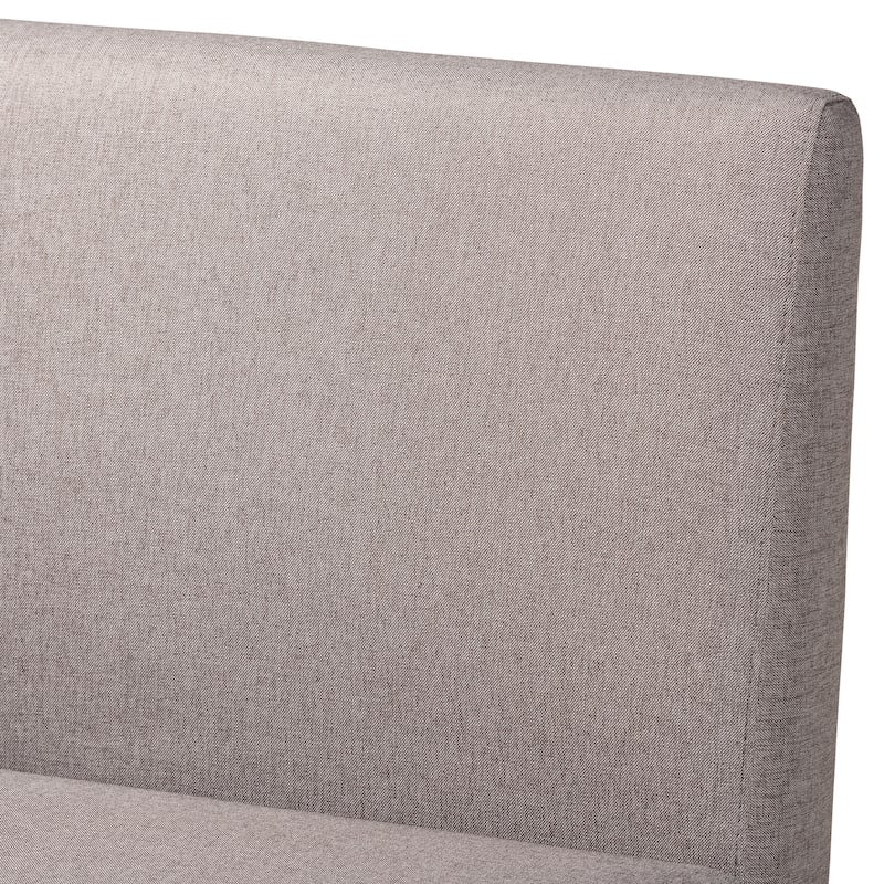 Odessa Grey Fabric and Walnut Wood 2-PC Dining Nook Banquette Set