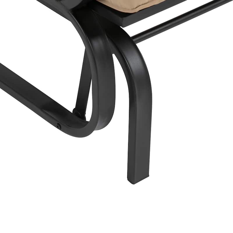 Outsunny 2-Person Outdoor Glider Bench, Patio Double Rocking Swing Loveseat with Steel Frame and Cushions