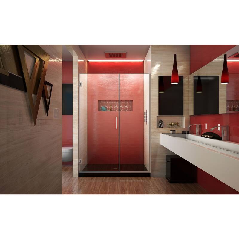 DreamLine Unidoor Plus 47-47 1/2 in. W x 72 in. H Frameless Hinged Shower Door - 47" - 47.5" W